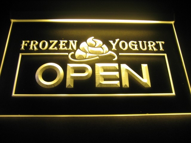 Frozen Yogurt Open Logo LED Sign